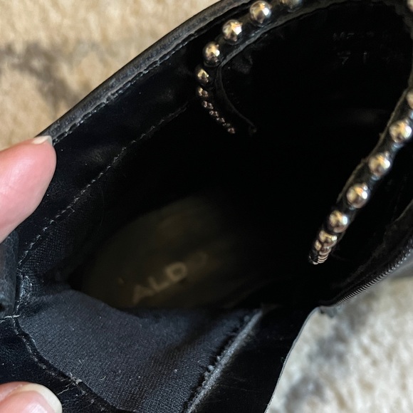 Aldo Black Studded Combat Boots - Picture 6 of 7